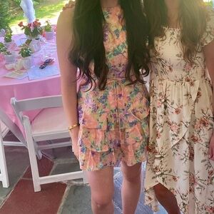 Floral Ruffle Tiered Summer Dress - Size medium